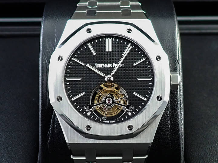 オーデマピゲ ロイヤルオーク トゥールビヨン エクストラ シン Ref.26512ST.OO.1220ST.01 ステンレススチール ブラック文字盤