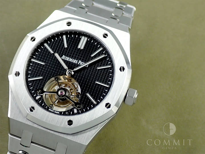 オーデマピゲ ロイヤルオーク トゥールビヨン エクストラ シン Ref.26512ST.OO.1220ST.01 ステンレススチール ブラック文字盤