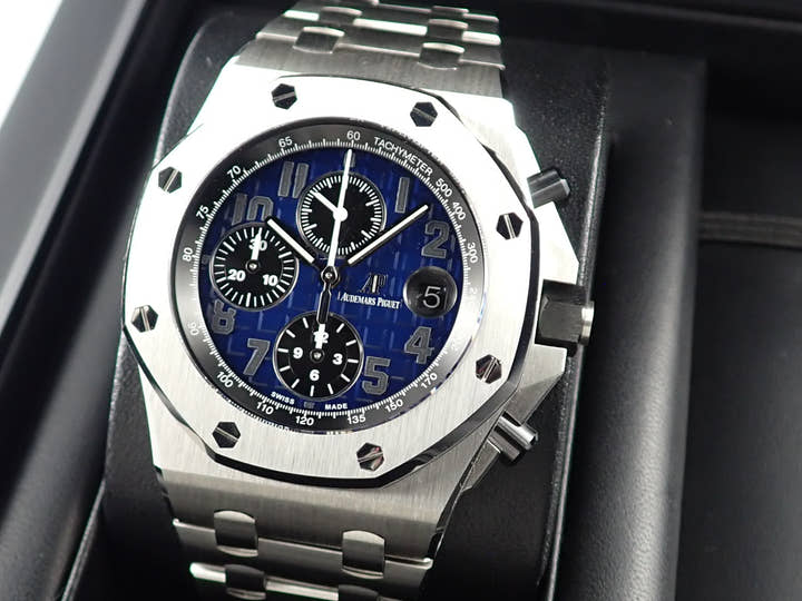 オーデマピゲ ロイヤルオーク オフショア クロノグラフ Ref.26470PT.OO.1000PT.02 プラチナ スモークブルー文字盤