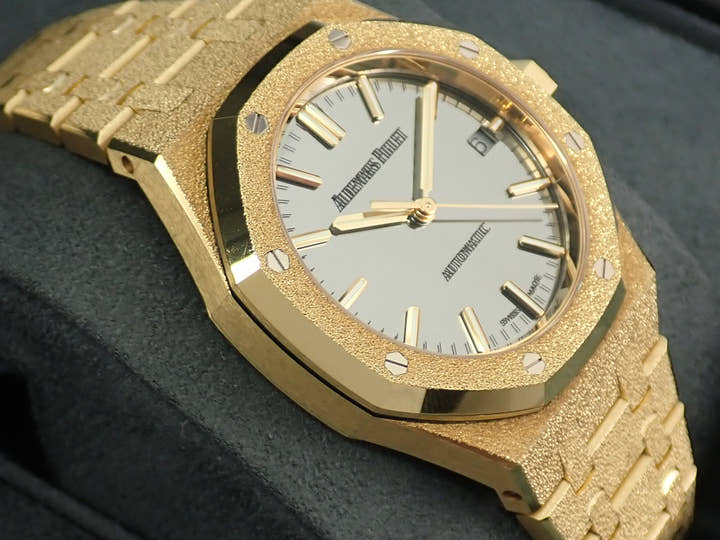 オーデマピゲ ロイヤルオーク フロステッドゴールド Ref.15454BA.GG.1259BA.02 イエローゴールド シルバー文字盤