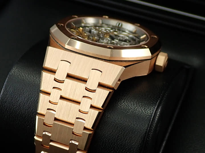 オーデマピゲ ロイヤルオーク ダブル バランスホイール オープンワーク Ref.15467OR.OO.1256OR.01 ピンクゴールド スケルトン文字盤