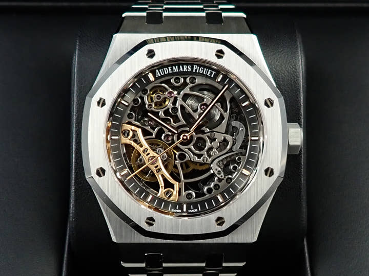 オーデマピゲ ロイヤルオーク ダブル バランスホイール オープンワーク Ref.15407ST.OO.1220ST.01 ステンレススチール スケルトン文字盤