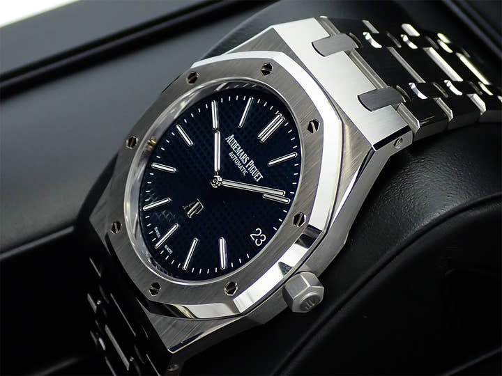 オーデマピゲ ロイヤルオーク ジャンボ エクストラ シン Ref.15202ST.OO.1240ST.01 ステンレススチール ブルー文字盤