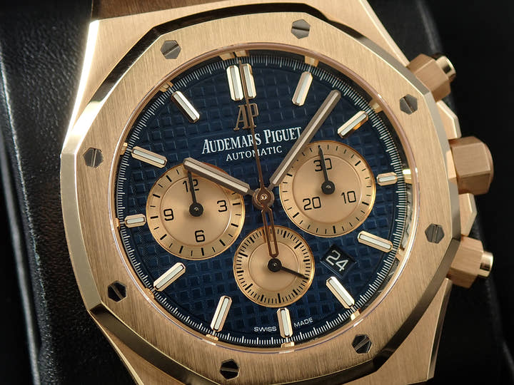 オーデマピゲ ロイヤルオーク クロノグラフ Ref.26331OR.OO.D315CR.01 ピンクゴールド ブルー文字盤