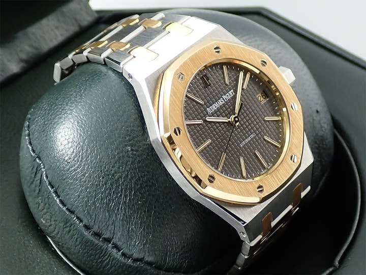 オーデマピゲ ロイヤルオーク Ref.14790SA/O/0789SA/01 ステンレススチール/イエローゴールド グレー文字盤