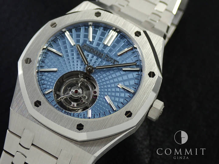 オーデマピゲ ロイヤルオーク フライング トゥールビヨン Ref.26530PT.OO.1220PT.01 プラチナ ライトブルー文字盤