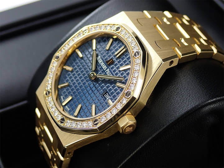 オーデマピゲ ロイヤルオーク クォーツ Ref.67651BA.ZZ.1261BA.02 イエローゴールド ブルー文字盤