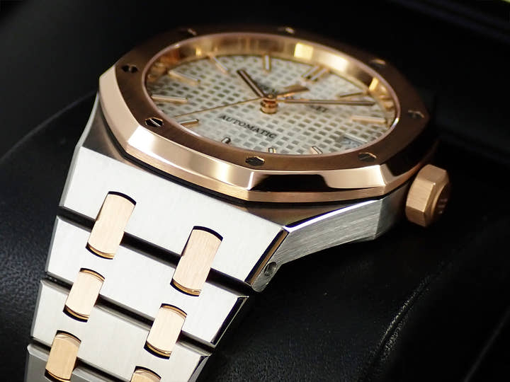 オーデマピゲ ロイヤルオーク Ref.15450SR.OO.1256SR.01 ステンレススチール/ピンクゴールド シルバー文字盤