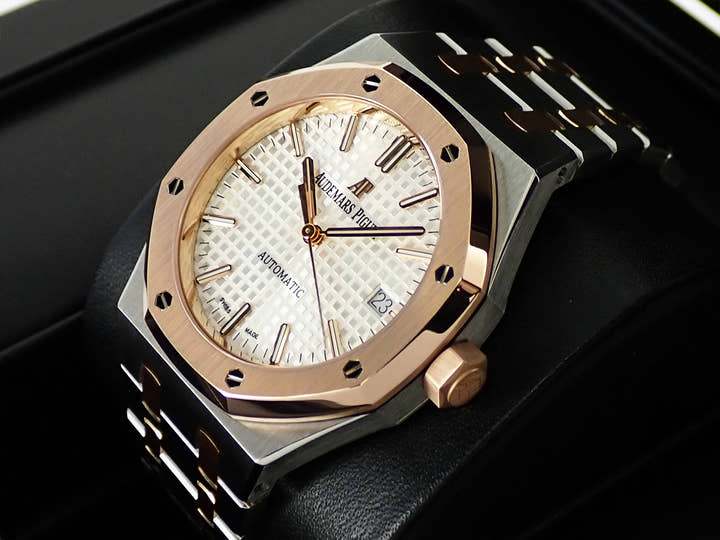オーデマピゲ ロイヤルオーク Ref.15450SR.OO.1256SR.01 ステンレススチール/ピンクゴールド シルバー文字盤