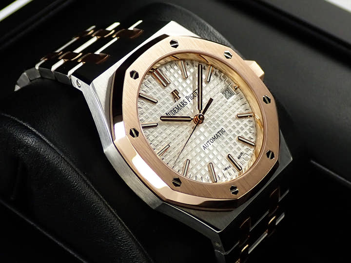 オーデマピゲ ロイヤルオーク Ref.15450SR.OO.1256SR.01 ステンレススチール/ピンクゴールド シルバー文字盤