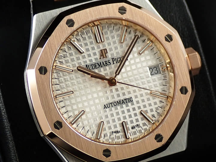 オーデマピゲ ロイヤルオーク Ref.15450SR.OO.1256SR.01 ステンレススチール/ピンクゴールド シルバー文字盤