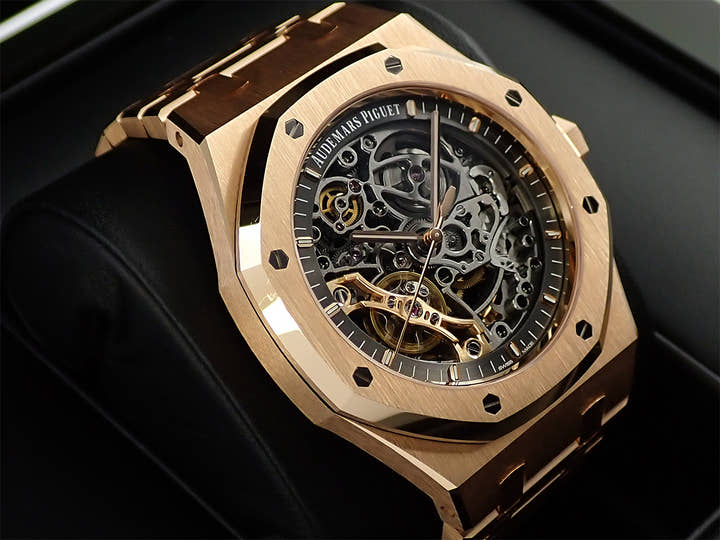 オーデマピゲ ロイヤルオーク ダブル バランスホイール オープンワーク Ref.15407OR.OO.1220OR.01 ピンクゴールド スケルトン文字盤