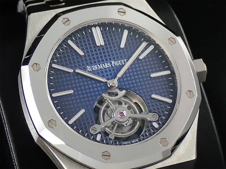オーデマピゲ ロイヤルオーク トゥールビヨン エクストラ シン Ref.26510IP.OO.1220IP.01 チタン スモークブルーダイヤル文字盤