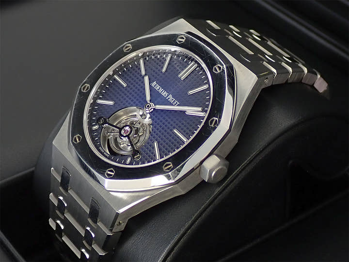 オーデマピゲ ロイヤルオーク トゥールビヨン エクストラ シン Ref.26510IP.OO.1220IP.01 チタン スモークブルーダイヤル文字盤