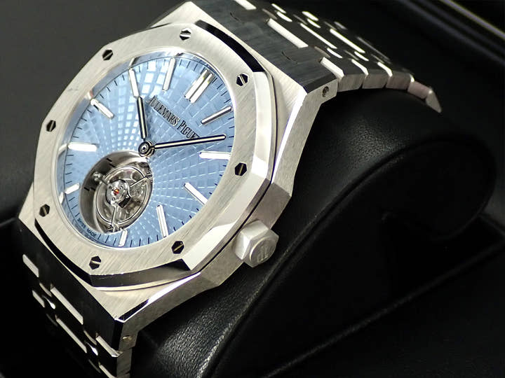 オーデマピゲ ロイヤルオーク フライング トゥールビヨン Ref.26530PT.OO.1220PT.01 プラチナ ライトブルー文字盤