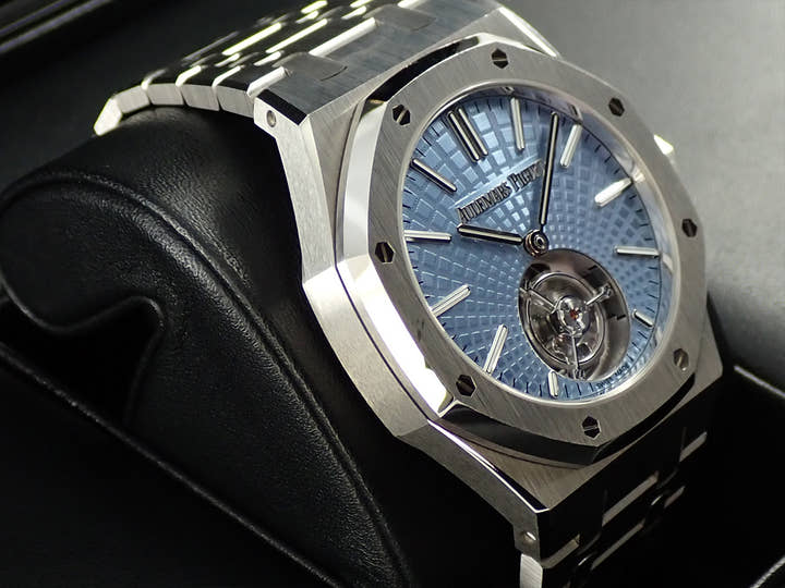 オーデマピゲ ロイヤルオーク フライング トゥールビヨン Ref.26530PT.OO.1220PT.01 プラチナ ライトブルー文字盤