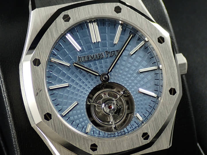 オーデマピゲ ロイヤルオーク フライング トゥールビヨン Ref.26530PT.OO.1220PT.01 プラチナ ライトブルー文字盤