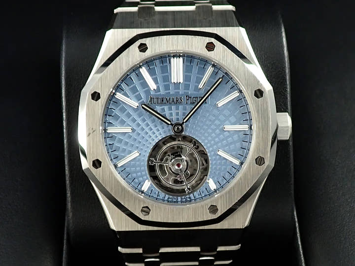 オーデマピゲ ロイヤルオーク フライング トゥールビヨン Ref.26530PT.OO.1220PT.01 プラチナ ライトブルー文字盤