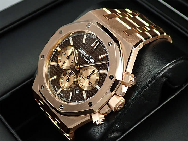 オーデマピゲ ロイヤルオーク クロノグラフ Ref.26331OR.OO.1220OR.02 ピンクゴールド ブラウン文字盤