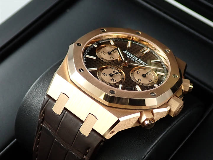 オーデマピゲ ロイヤルオーク クロノグラフ Ref.26239OR.OO.D821CR.01 ピンクゴールド ブラウン文字盤