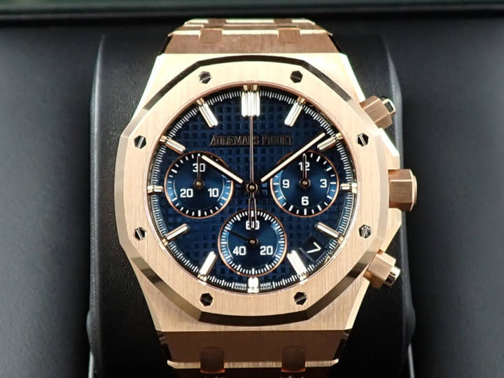 オーデマピゲ ロイヤルオーク クロノグラフ 50周年記念 Ref.26240OR.OO.D315CR.01 ピンクゴールド ナイトブルー文字盤