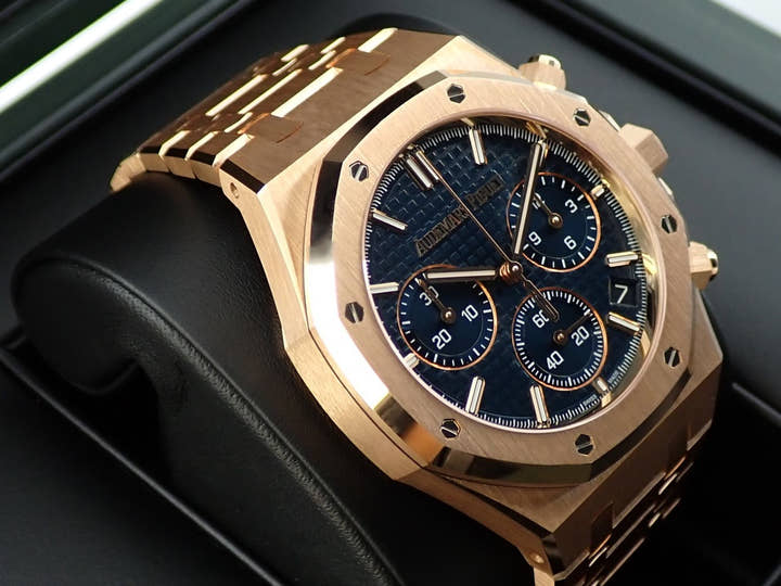 オーデマピゲ ロイヤルオーク クロノグラフ 50周年記念 Ref.26240OR.OO.D315CR.01 ピンクゴールド ナイトブルー文字盤