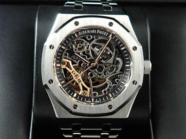 オーデマピゲ ロイヤルオーク ダブル バランスホイール オープンワーク Ref.15407ST.OO.1220ST.01 ステンレススチール スケルトン文字盤