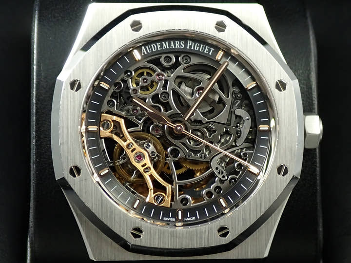 オーデマピゲ ロイヤルオーク ダブル バランスホイール オープンワーク Ref.15407ST.OO.1220ST.01 ステンレススチール スケルトン文字盤