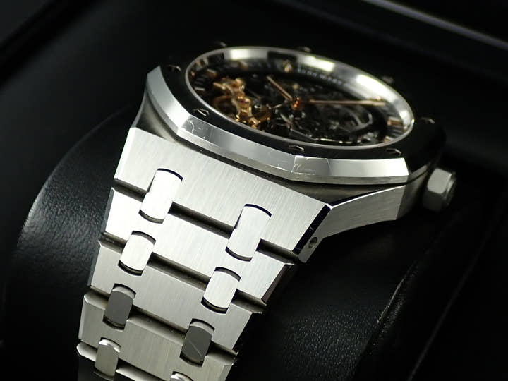 オーデマピゲ ロイヤルオーク ダブル バランスホイール オープンワーク Ref.15407ST.OO.1220ST.01 ステンレススチール スケルトン文字盤