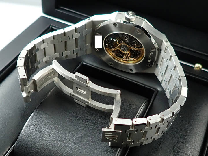 オーデマピゲ ロイヤルオーク ダブル バランスホイール オープンワーク Ref.15407ST.OO.1220ST.01 ステンレススチール スケルトン文字盤