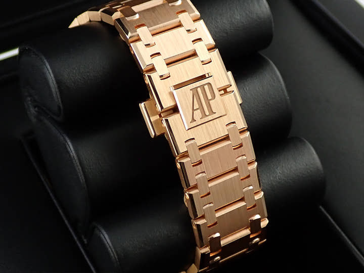 オーデマピゲ ロイヤルオーク ジャンボ エクストラ シン Ref.15202OR.OO.1240OR.01 ピンクゴールド ブルー文字盤