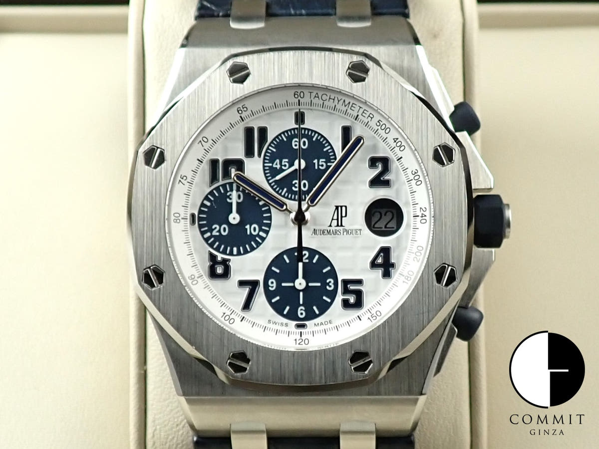 オーデマピゲ ロイヤルオーク オフショア クロノグラフ Ref.26170ST.OO.D305CR.01 ステンレススチール ホワイト×ブルー文字盤