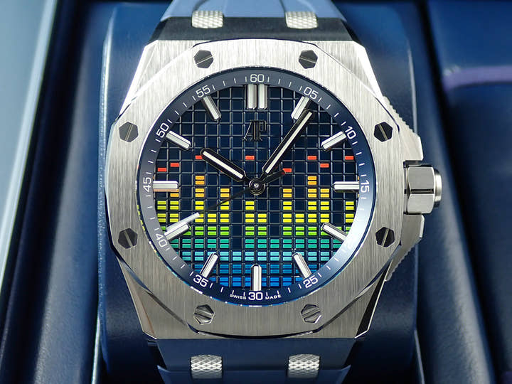 オーデマピゲ ロイヤルオーク オフショア ミュージックエディション Ref.15600TI.OO.A343CA.01 チタン ブルー文字盤