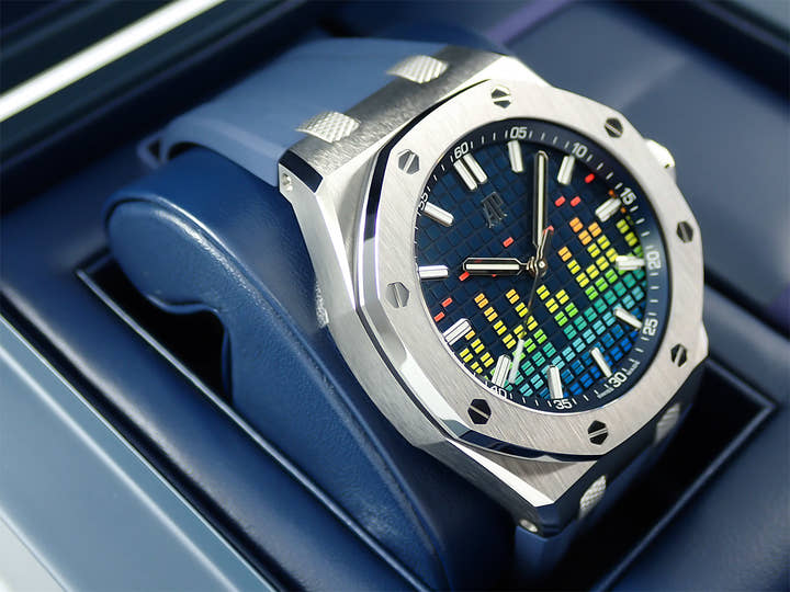 オーデマピゲ ロイヤルオーク オフショア ミュージックエディション Ref.15600TI.OO.A343CA.01 チタン ブルー文字盤