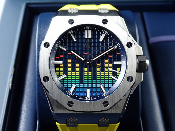 オーデマピゲ ロイヤルオーク オフショア ミュージックエディション Ref.15600TI.OO.A343CA.01 チタン ブルー文字盤