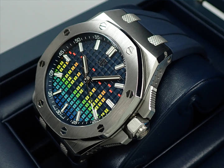 オーデマピゲ ロイヤルオーク オフショア ミュージックエディション Ref.15600TI.OO.A343CA.01 チタン ブルー文字盤