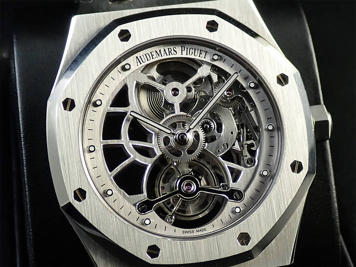 オーデマピゲ ロイヤルオーク ロイヤルオーク トゥールビヨン エクストラシン オープンワーク Ref.26518ST.OO.1220ST.01 ステンレススチール スケルトン文字盤