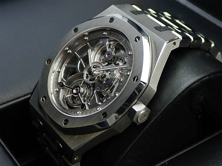 オーデマピゲ ロイヤルオーク ロイヤルオーク トゥールビヨン エクストラシン オープンワーク Ref.26518ST.OO.1220ST.01 ステンレススチール スケルトン文字盤