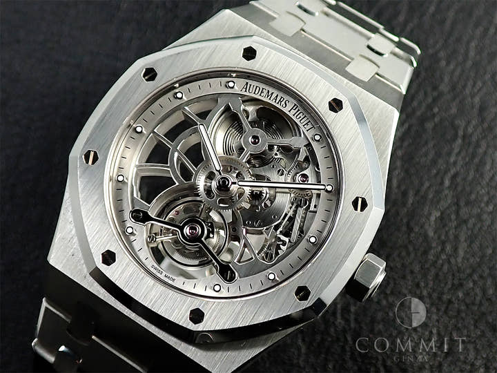 オーデマピゲ ロイヤルオーク ロイヤルオーク トゥールビヨン エクストラシン オープンワーク Ref.26518ST.OO.1220ST.01 ステンレススチール スケルトン文字盤