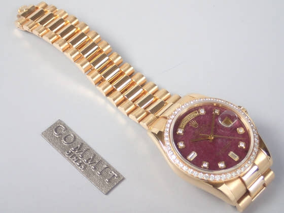 ロレックス デイデイト Ref.118348 ルベライト文字盤 中古 rubellite