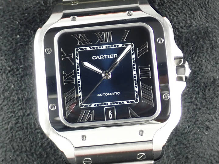カルティエ サントス Ref.WSSA0030 ブルー文字盤 中古 santos-5