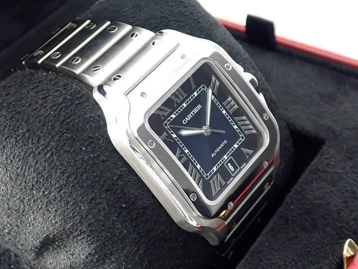 カルティエ サントス Ref.WSSA0030 ブルー文字盤 中古 santos-5