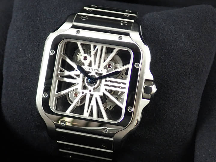 カルティエ サントス ドゥ カルティエ Ref.WHSA0007 スケルトン文字盤 中古 3R8PXE24