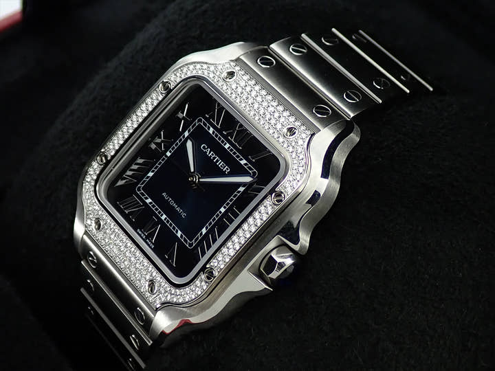 カルティエ サントス ドゥ カルティエ  Ref.W4SA0006 ブルー文字盤 未使用 89U15CM9