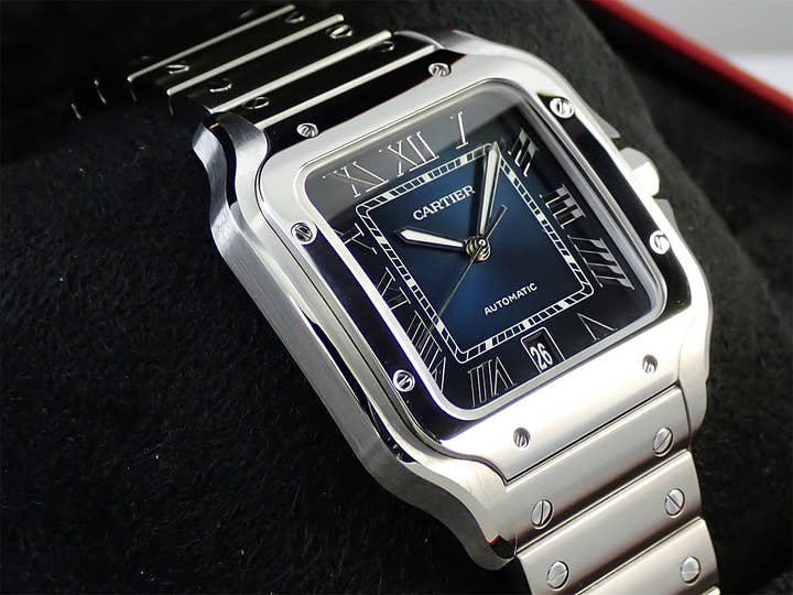カルティエ サントス ドゥ カルティエ Ref.WSSA0030 ブルー文字盤 美品 282R3WW5