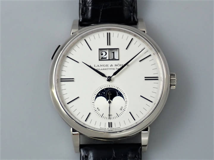 A.ランゲ&ゾーネ サクソニア ムーンフェイズ Ref.384.026 シルバー文字盤 美品 VP3C9HVA