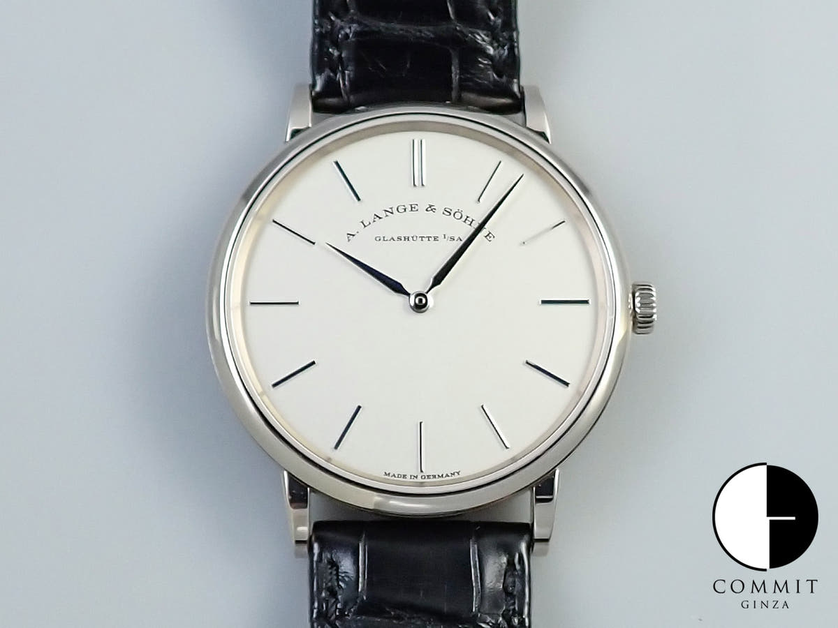 A.ランゲ&ゾーネ サクソニア フラッハ Ref.201.027 シルバー文字盤 美品 66706T1K