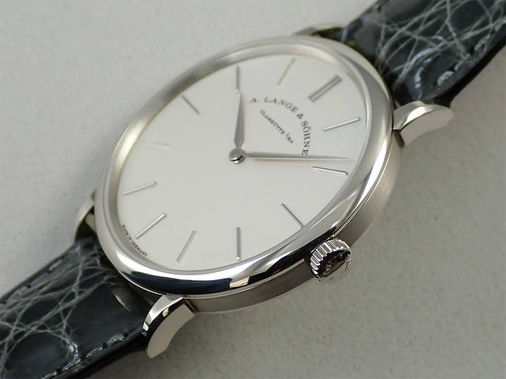 A.ランゲ&ゾーネ サクソニア フラッハ Ref.201.027 シルバー文字盤 美品 HC944790