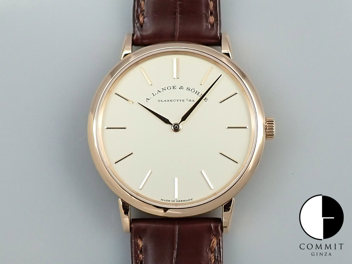 A.ランゲ&ゾーネ サクソニア フラッハ Ref.201.033 シルバー文字盤 美品 YSW6Z605