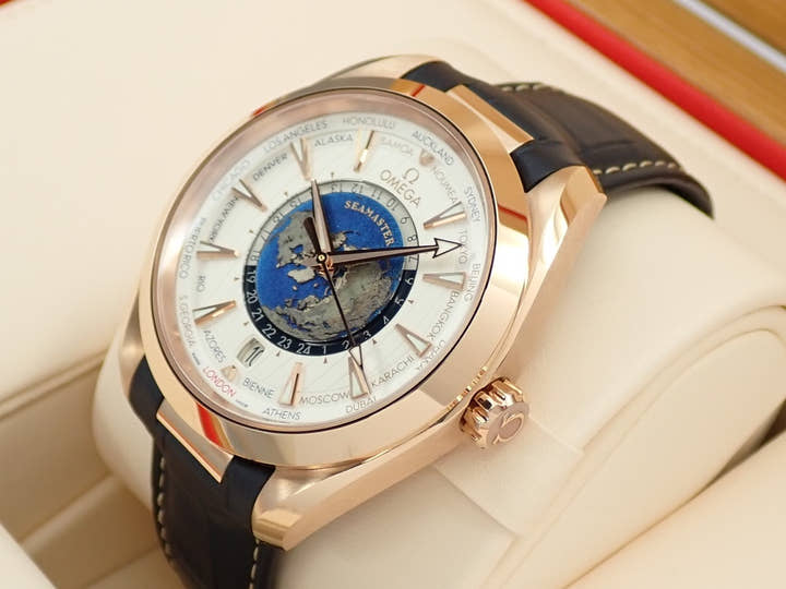 Omega Seamaster Aqua Terra GMT World Timer Ref.220.53.43.22.02.001 Silver Dial Used 5KST0600